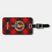 Clan Gregor Crest over Rob Roy Tartan Bagagelabel (Voorkant horizontaal)