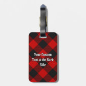 Clan Gregor Crest over Rob Roy Tartan Bagagelabel (Achterkant verticaal)