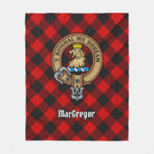 Clan Gregor Crest over Rob Roy Tartan Fleece Deken (Voorkant)