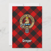 Clan Gregor Crest over Rob Roy Tartan Kaart (Achterkant)