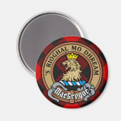 Clan Gregor Crest over Rob Roy Tartan Magneet (Voorkant / Achterkant)