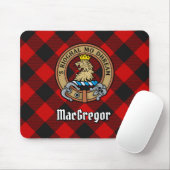 Clan Gregor Crest over Rob Roy Tartan Muismat (Met muis)