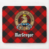 Clan Gregor Crest over Rob Roy Tartan Muismat (Voorkant)