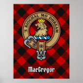 Clan Gregor Crest over Rob Roy Tartan Poster (Voorkant)