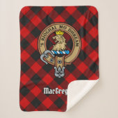 Clan Gregor Crest over Rob Roy Tartan Sherpa Deken (Voorkant)
