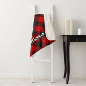 Clan Gregor Crest over Rob Roy Tartan Sherpa Deken (In situ)