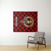 Clan Gregor Crest over Rob Roy Tartan Wandkleed (In Situ (horizontaal))