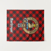 Clan Gregor Crest over Rob Roy Tartan Wandkleed (Voorkant (horizontaal))