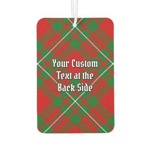 Clan Gregor Crest over Tartan Air Freshener Luchtverfrisser (Achterkant)