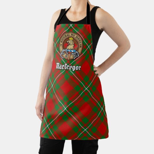 Clan Gregor Crest over Tartan Apron Schort (Insitu)