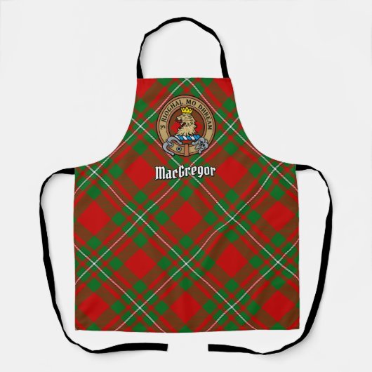 Clan Gregor Crest over Tartan Apron Schort (Voorkant)