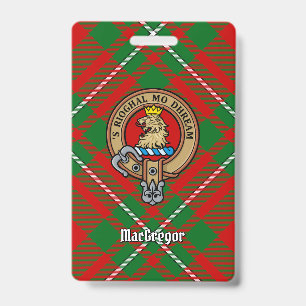 Clan Gregor Crest over Tartan Badge