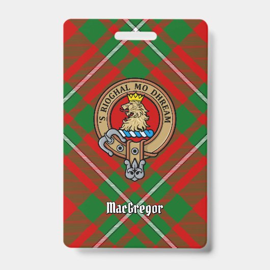 Clan Gregor Crest over Tartan Badge (Voorzijde)