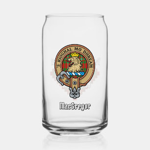 Clan Gregor Crest over Tartan Blikvorm Glas