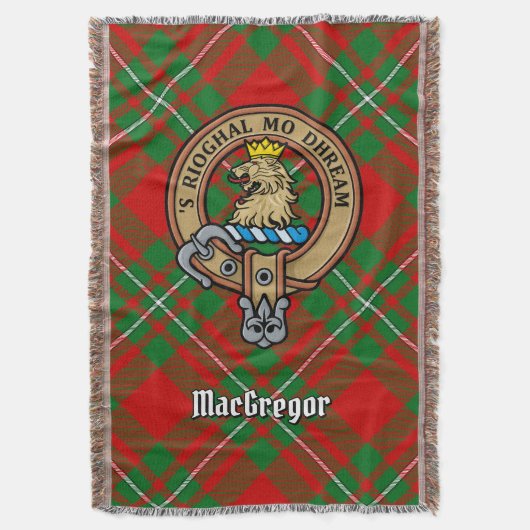 Clan Gregor Crest over Tartan Deken (Voorkant Verticaal)