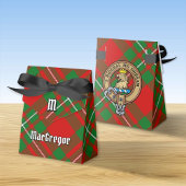 Clan Gregor Crest over Tartan Favor Box Bedankdoosjes