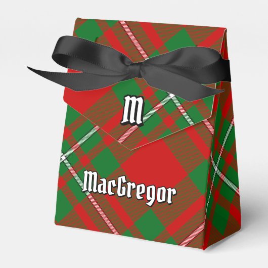 Clan Gregor Crest over Tartan Favor Box Bedankdoosjes (Voorkant Zijde)