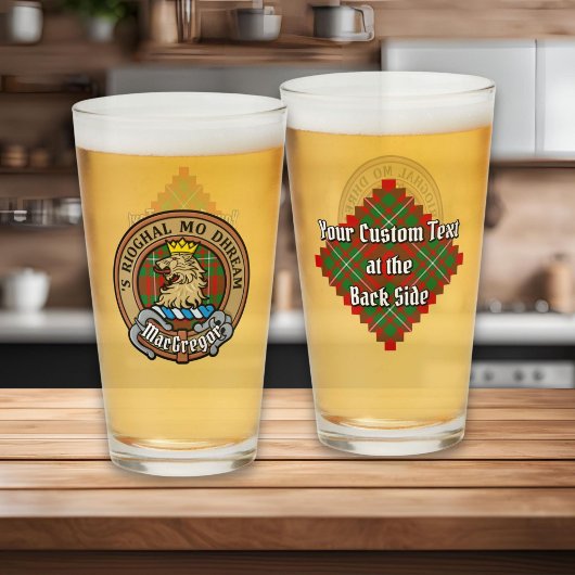 Clan Gregor Crest over Tartan Glas