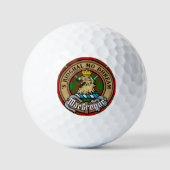 Clan Gregor Crest over Tartan Golfballen (Voorkant)
