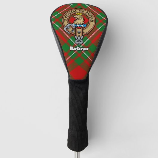 Clan Gregor Crest over Tartan Golfheadcover (Voorkant)