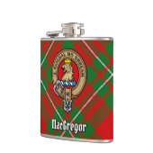 Clan Gregor Crest over Tartan Heupfles (Links)