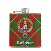 Clan Gregor Crest over Tartan Heupfles (Voorkant)