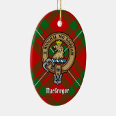 Clan Gregor Crest over Tartan Keramisch Ornament (Rechts)