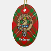 Clan Gregor Crest over Tartan Keramisch Ornament (Links)
