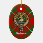 Clan Gregor Crest over Tartan Keramisch Ornament (Voorkant)