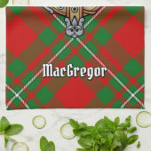 Clan Gregor Crest over Tartan Kitchen Towel Theedoek (Gevouwen)