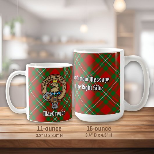 Clan Gregor Crest over Tartan Koffiemok