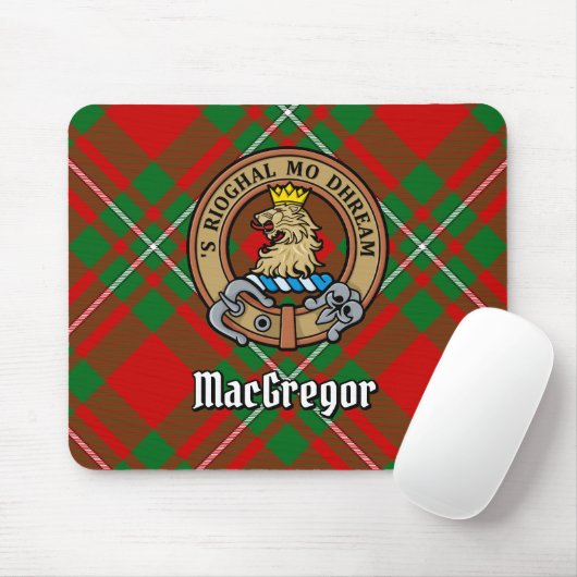 Clan Gregor Crest over Tartan Muismat (Met muis)