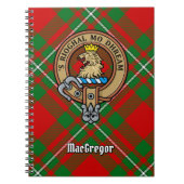 Clan Gregor Crest over Tartan Notitieboek (Voorkant)