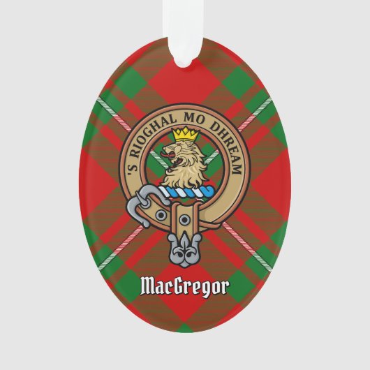 Clan Gregor Crest over Tartan Ornament (voorkant)