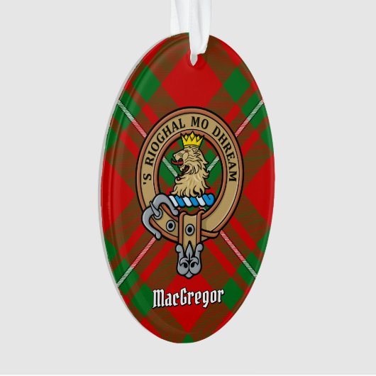 Clan Gregor Crest over Tartan Ornament (voorkant)