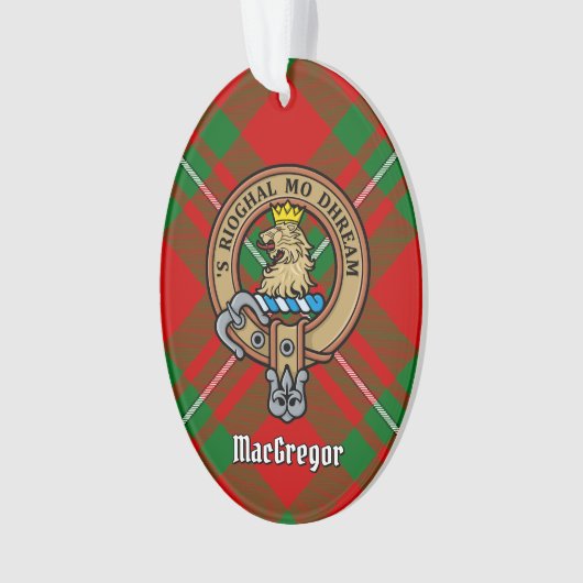 Clan Gregor Crest over Tartan Ornament (voorkant)