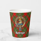Clan Gregor Crest over Tartan Paper Cups Papieren Bekers (Voorkant)