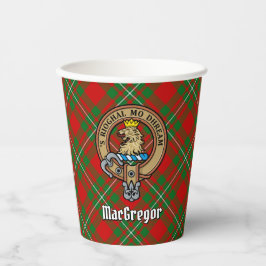 Clan Gregor Crest over Tartan Paper Cups Papieren Bekers