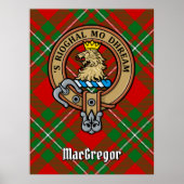 Clan Gregor Crest over Tartan Poster (Voorkant)