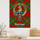 Clan Gregor Crest over Tartan Poster (Keuken)
