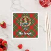 Clan Gregor Crest over Tartan Servet (Insitu)