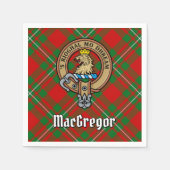 Clan Gregor Crest over Tartan Servet (Voorkant)