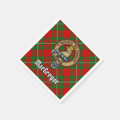 Clan Gregor Crest over Tartan Servet (Hoek)
