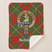 Clan Gregor Crest over Tartan Sherpa Deken (Voorkant)