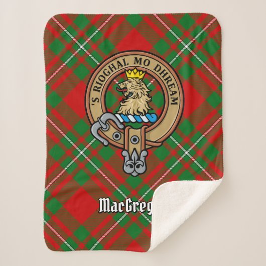 Clan Gregor Crest over Tartan Sherpa Deken (Voorkant)