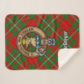 Clan Gregor Crest over Tartan Sherpa Deken (Voorkant (horizontaal))