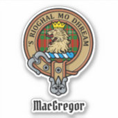 Clan Gregor Crest over Tartan Sticker (Voorkant)