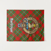 Clan Gregor Crest over Tartan Wandkleed (Voorkant (horizontaal))