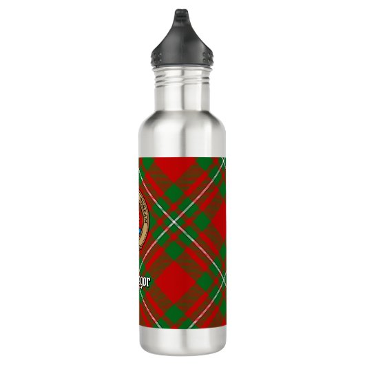 Clan Gregor Crest over Tartan Waterfles (Rechts)