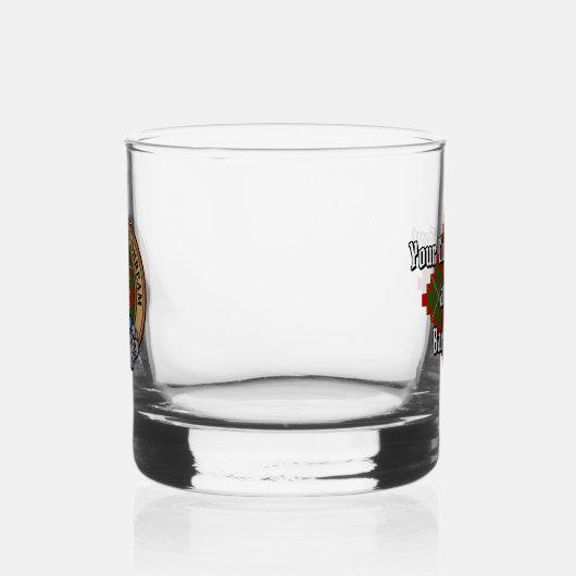 Clan Gregor Crest over Tartan Whisky Glas (Links)